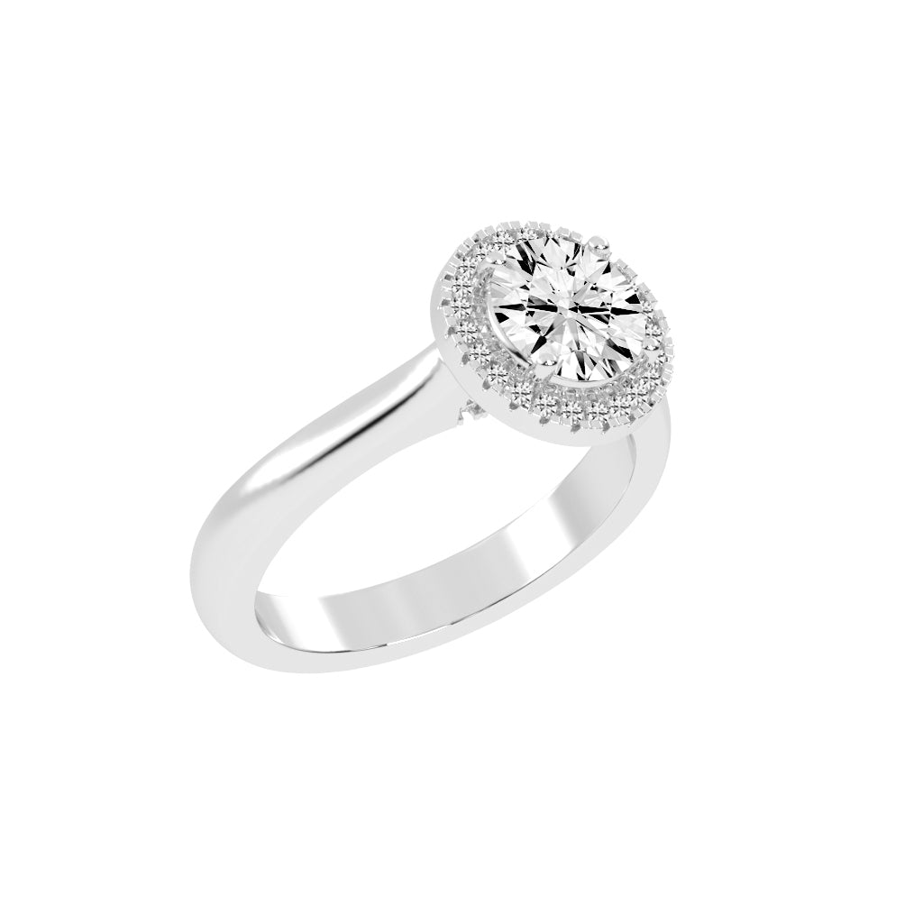 Haloetra Cathedral Shank Halo Lab Diamond Ring