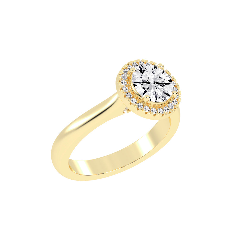Haloetra Cathedral Shank Halo Lab Diamond Ring