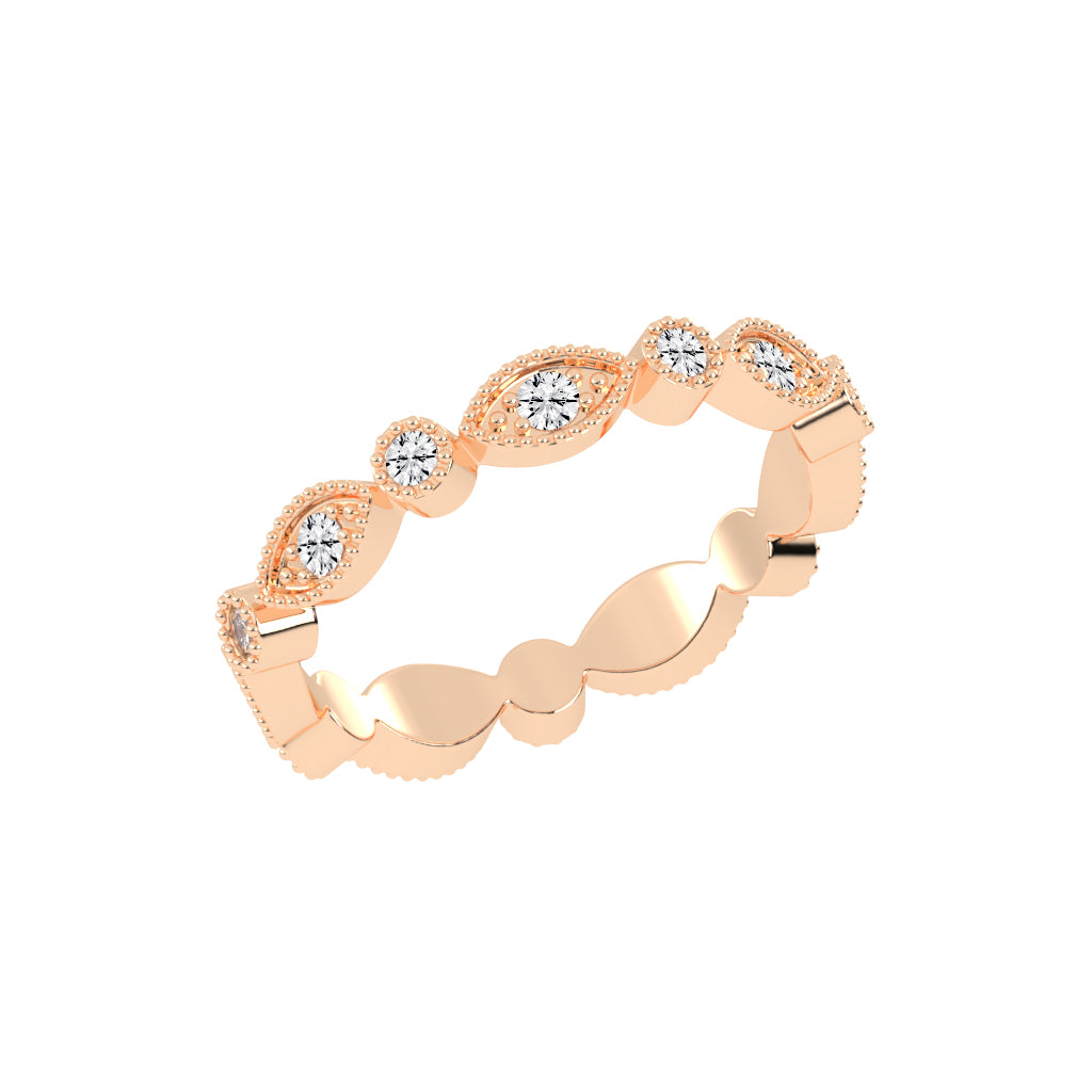 Alouette Bezel Set Round Leaf Cut Lab Diamond Ring