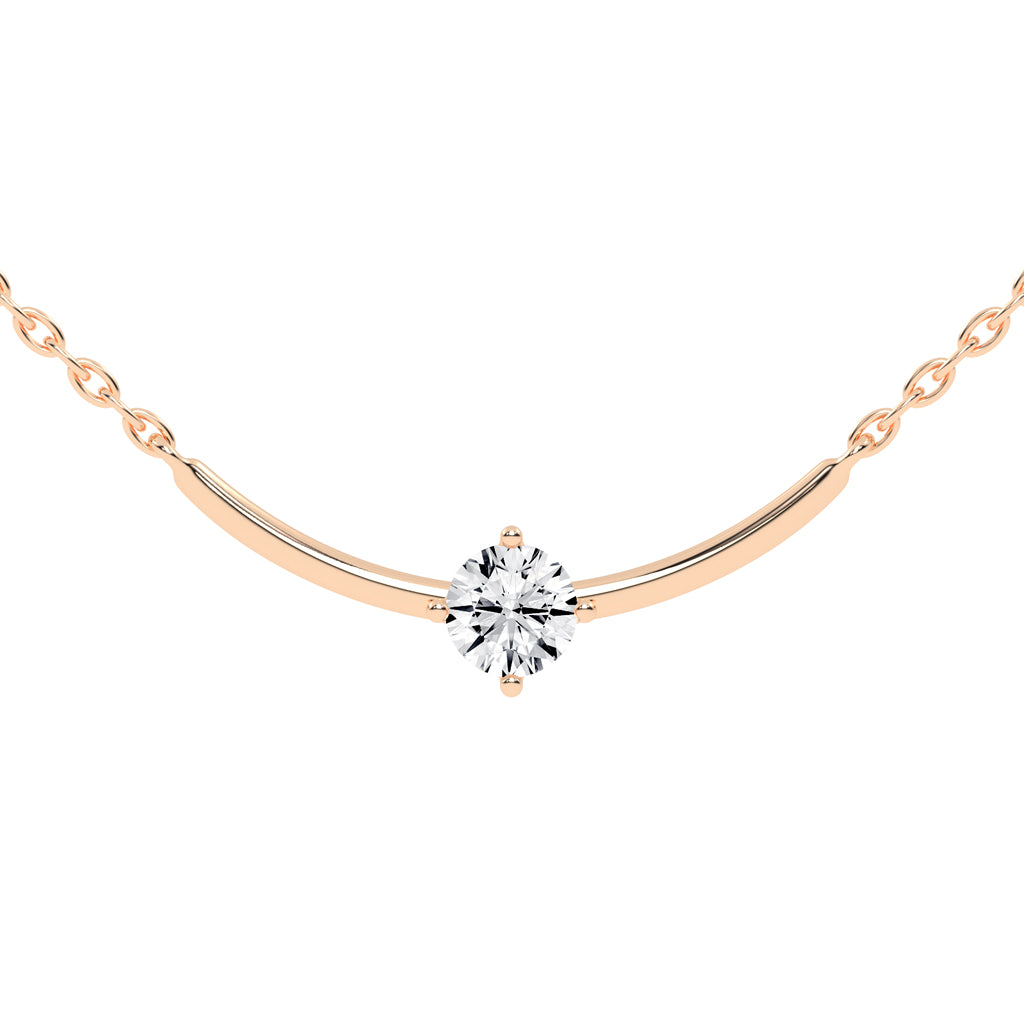 1Ct Round Shape Yellow Gold Solitaire Pendants