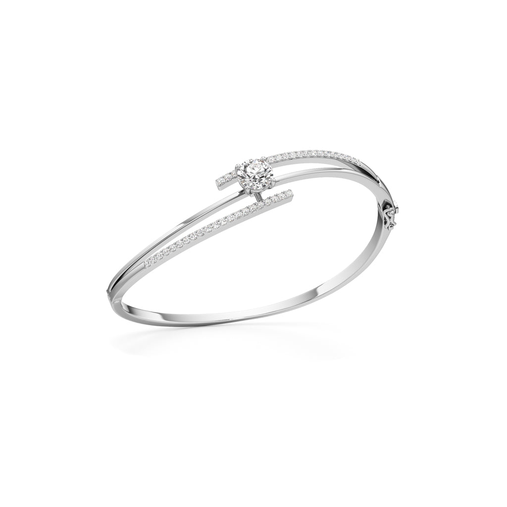 Lavina 175Ct Single Round Cut Kada Bracelet