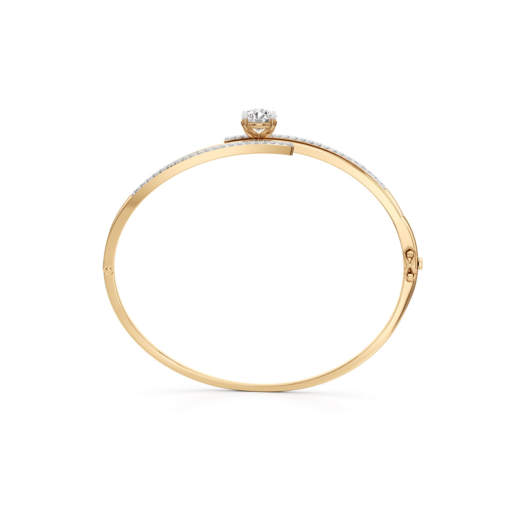 Lavina 175Ct Single Round Cut Kada Bracelet
