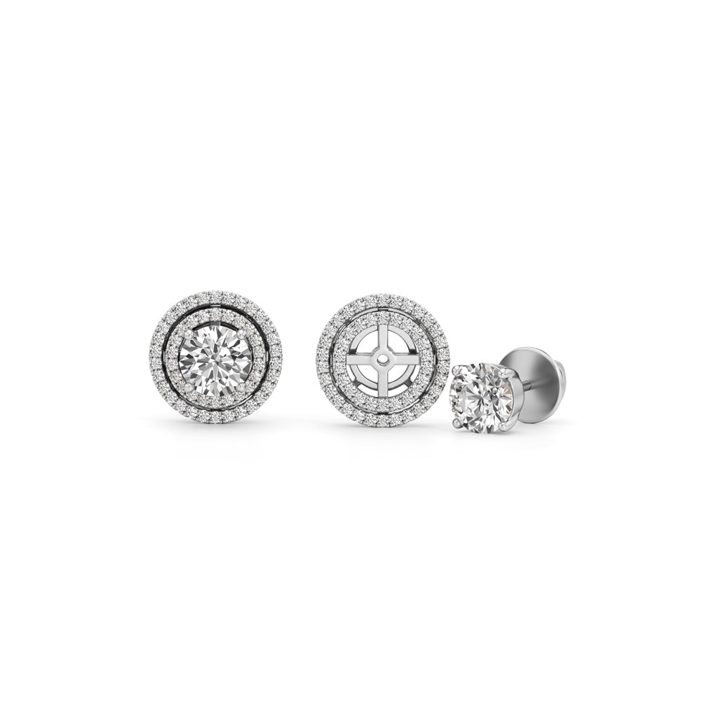 250Ct Round Shape Halo Studs