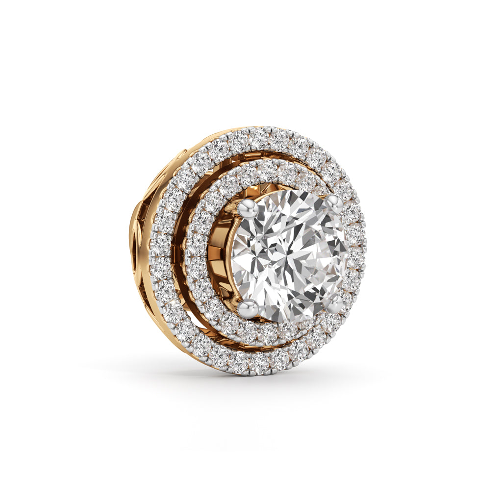 250Ct Round Shape Halo Studs