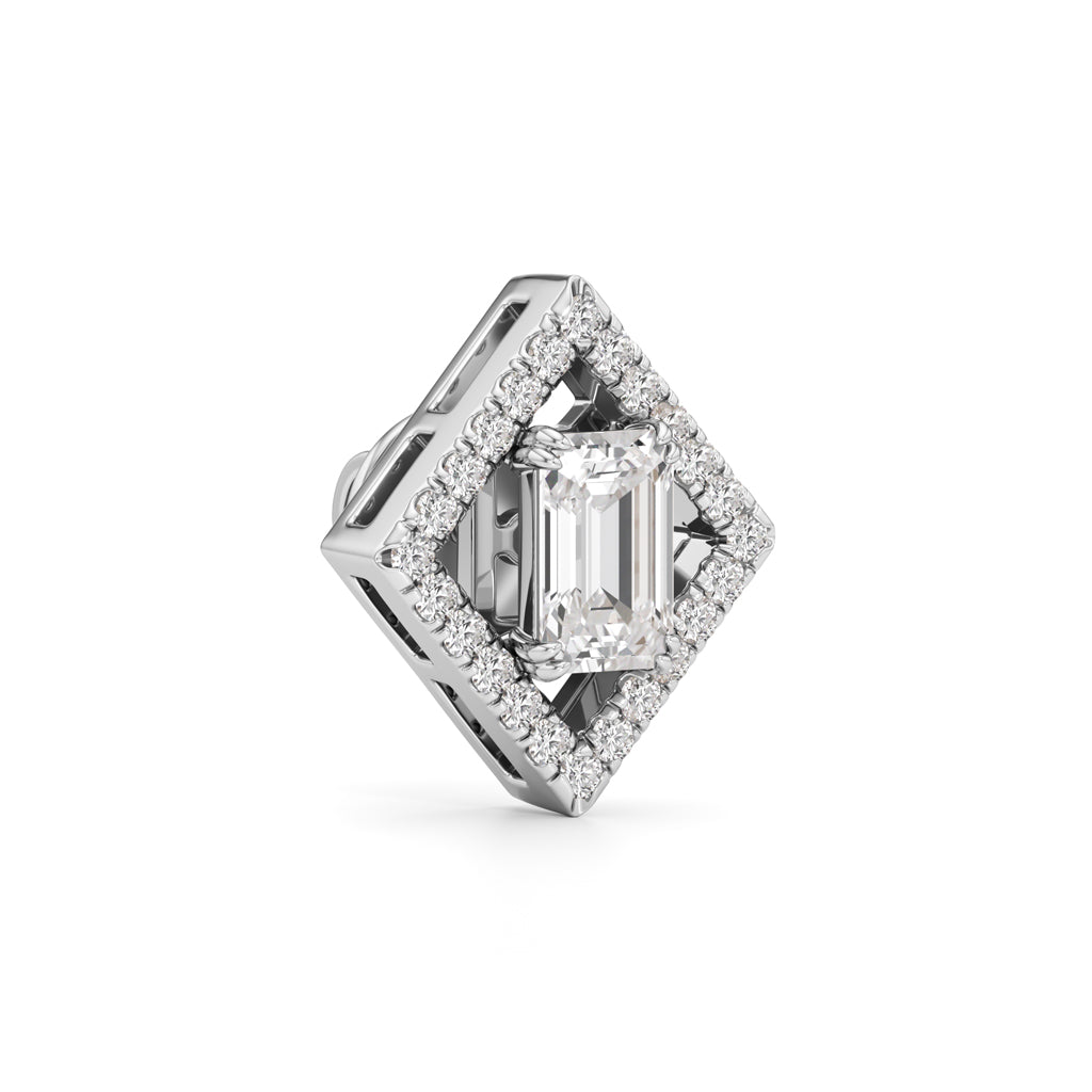125Ct Emerald Shape Fancy Studs Earrings
