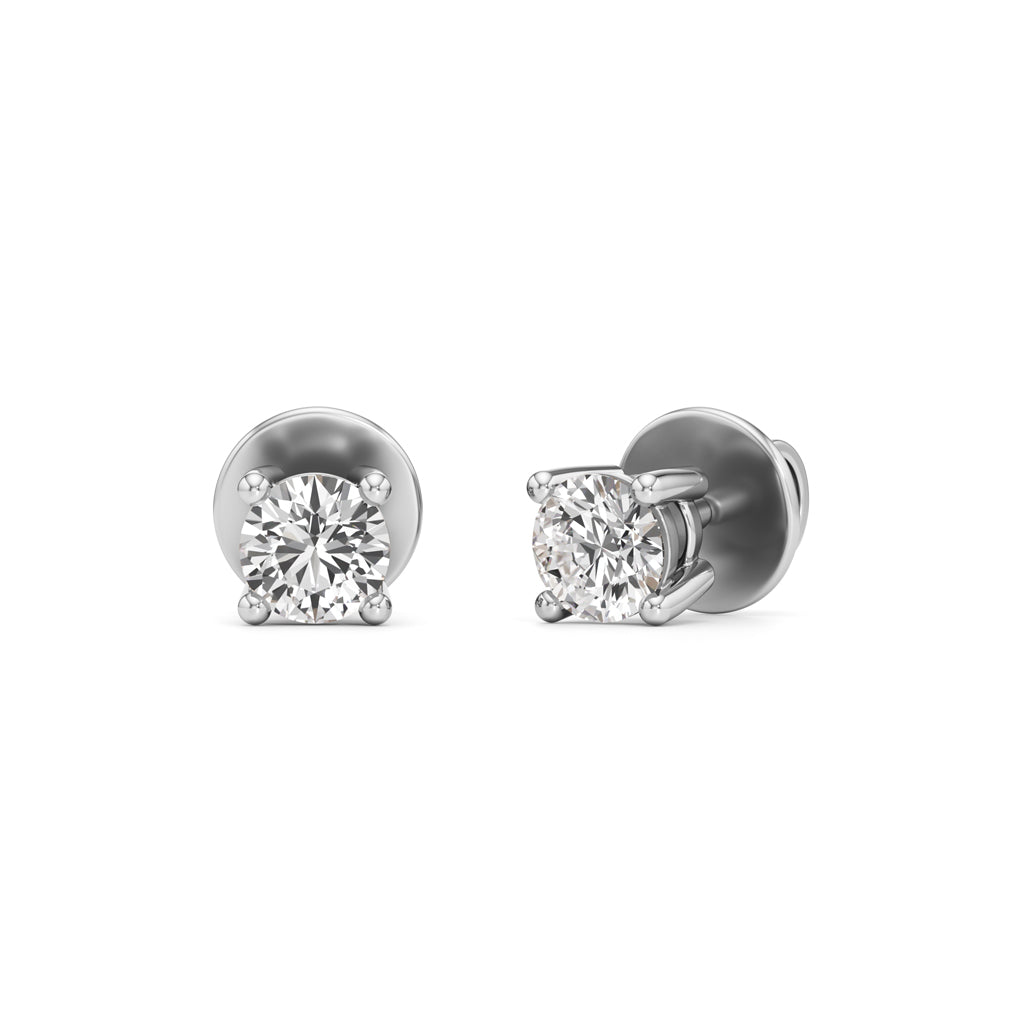 05Ct Round Shape Solitaire Studs Earrings