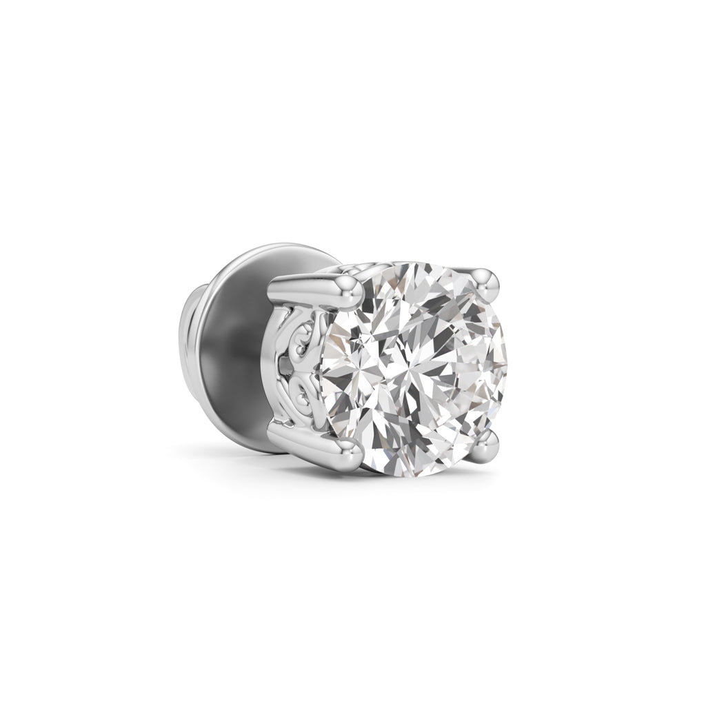 15Ct Round Shape Solitaire Studs Earrings
