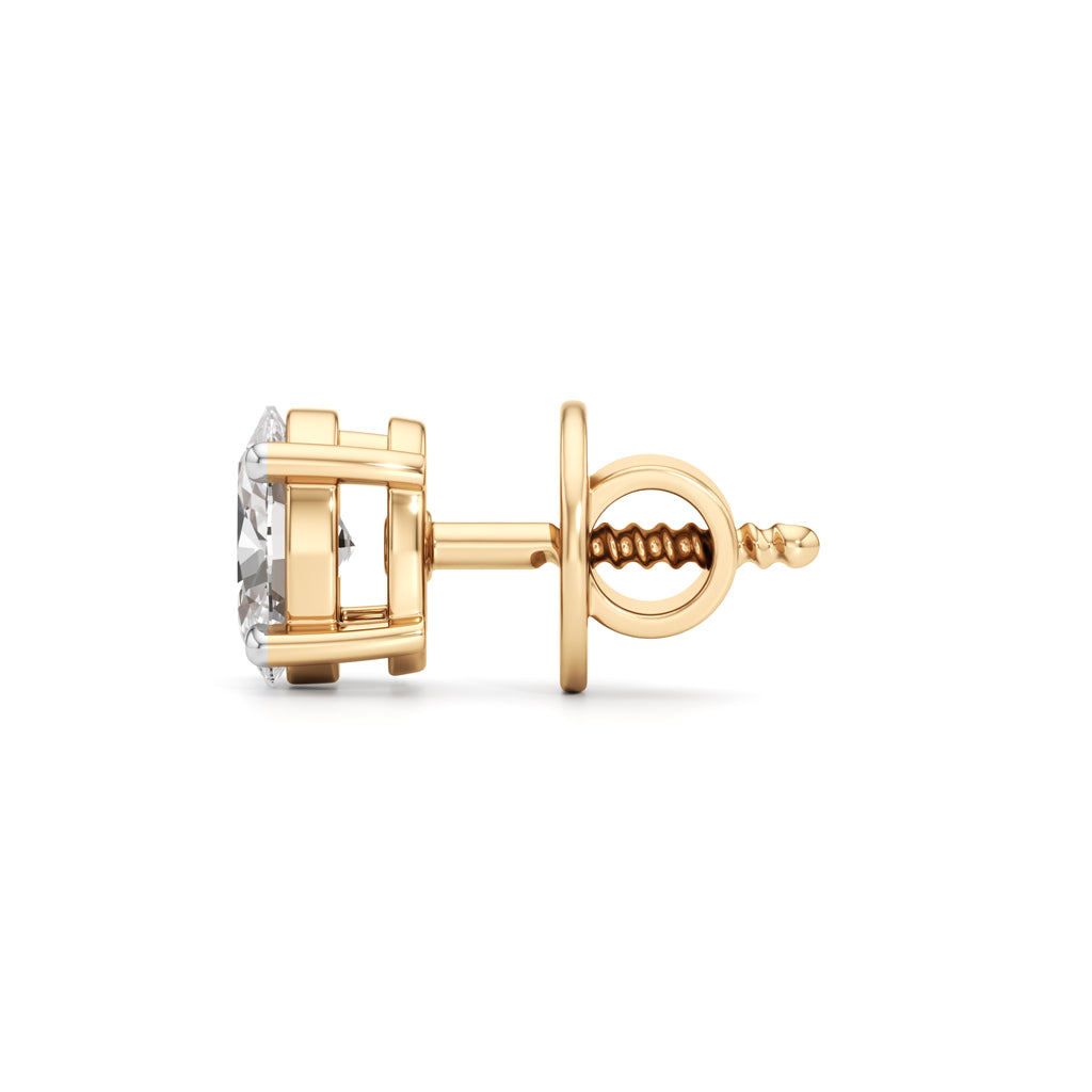 05Ct Oval Shape Solitaire Studs Earrings