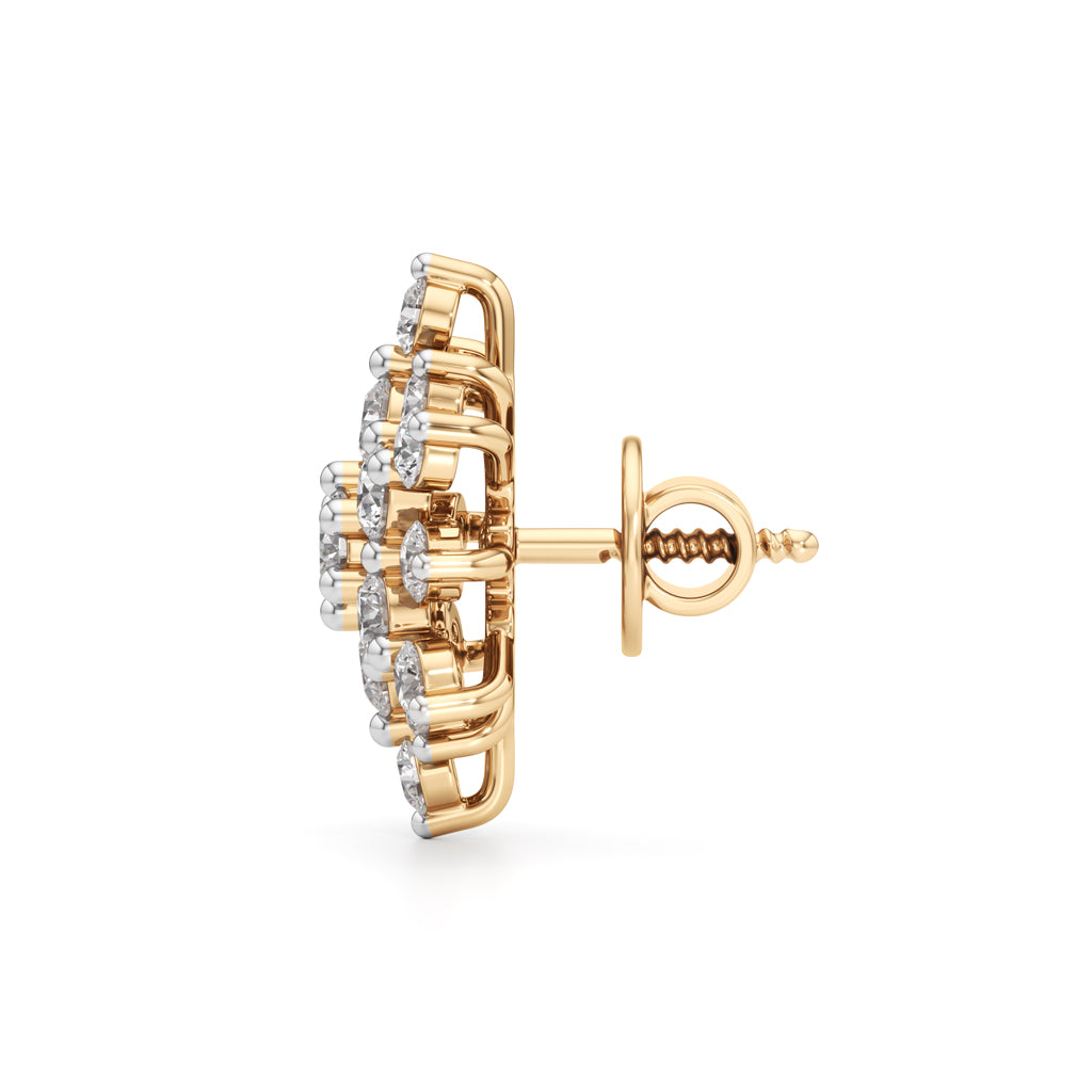 175Ct Round Shape Fancy Studs Earrings