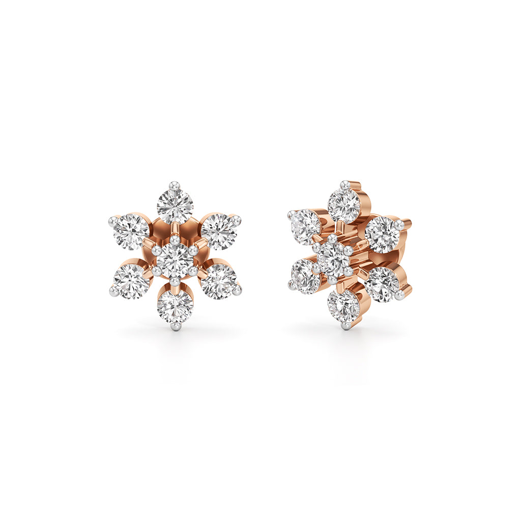 15Ct Round Shape Fancy Studs Earrings