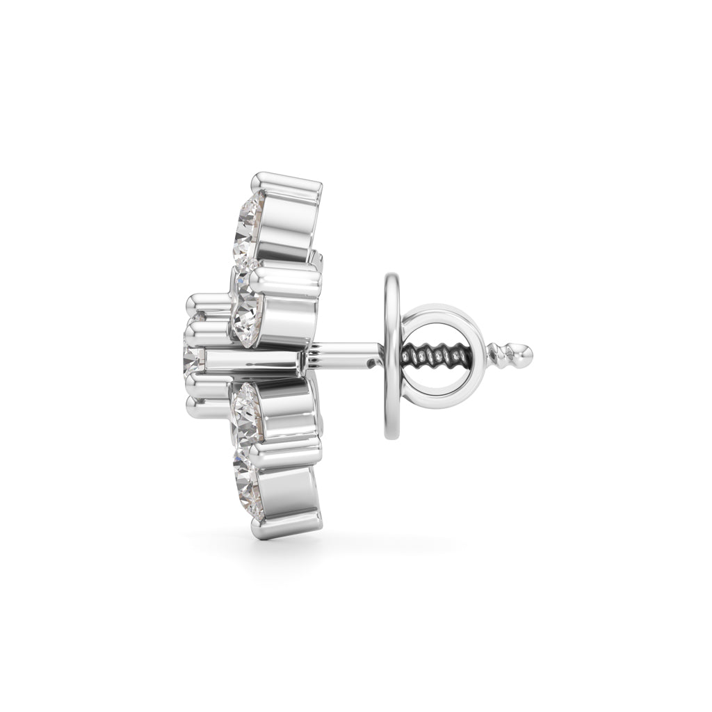 15Ct Round Shape Fancy Studs Earrings