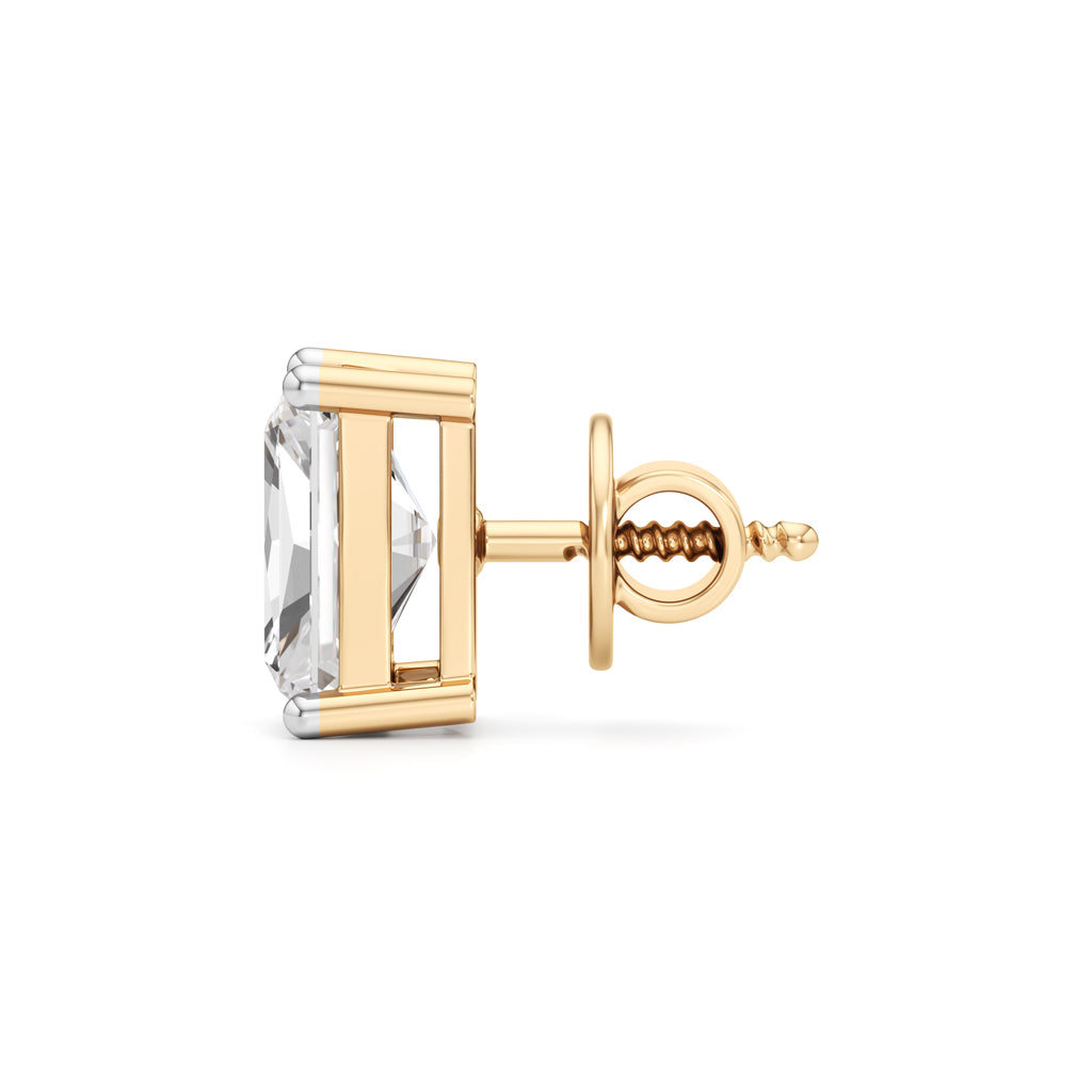 25Ct Radiant Shape Solitaire Studs Earrings