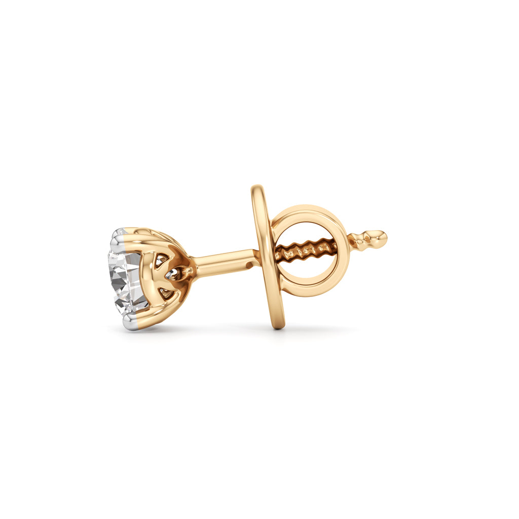 050 Ct Round Shape Solitaire Studs Earrings