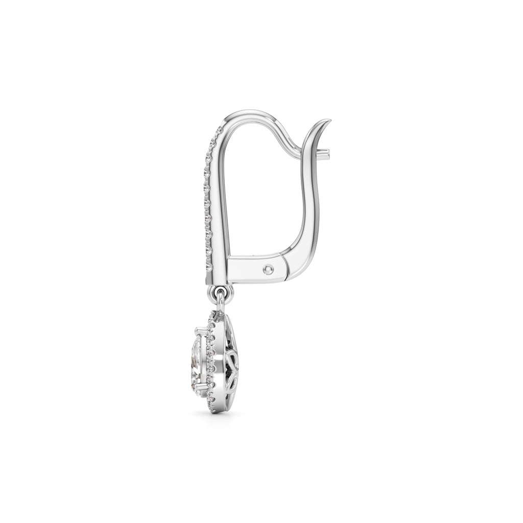 075Ct Pear Shape Hoops Earrings