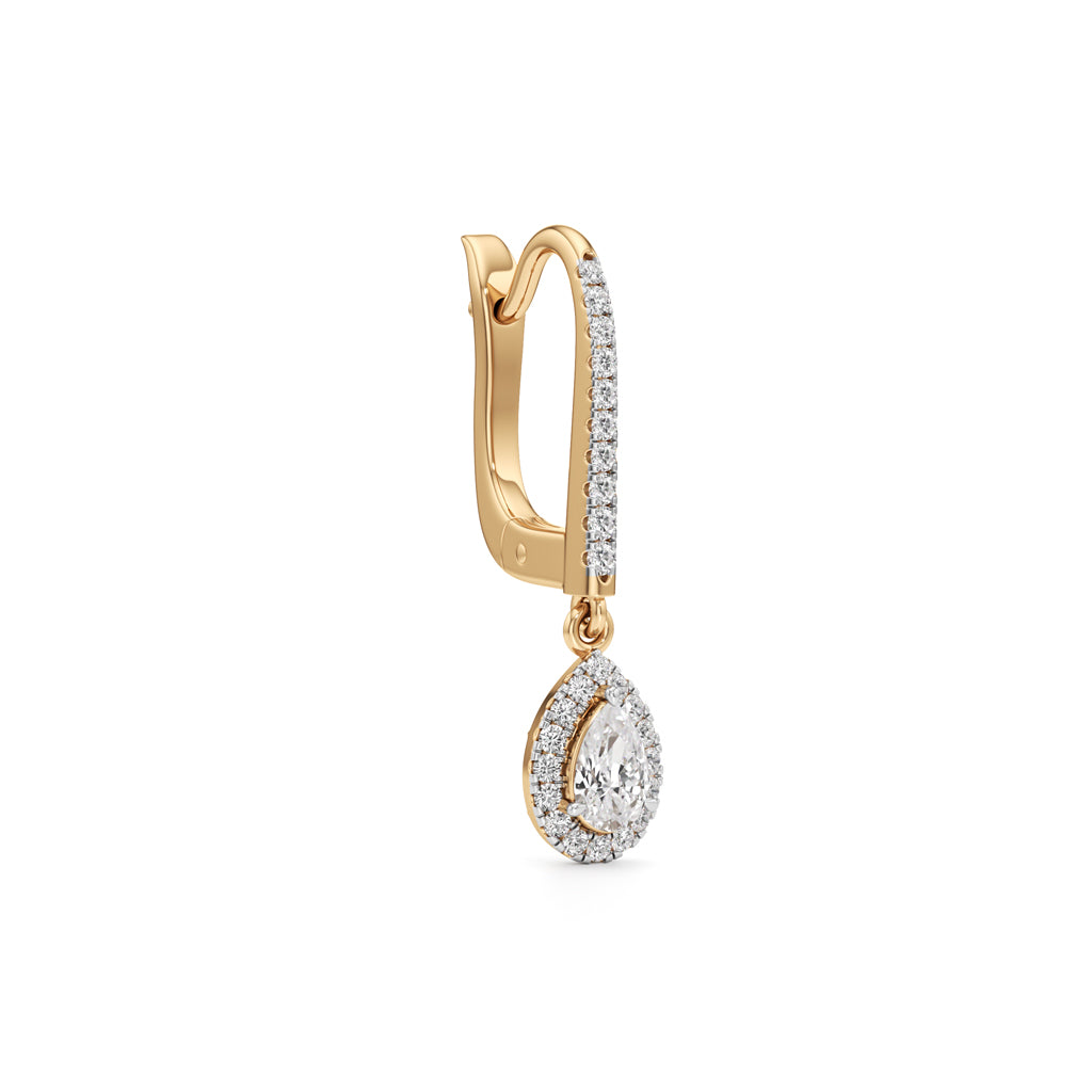 075Ct Pear Shape Hoops Earrings
