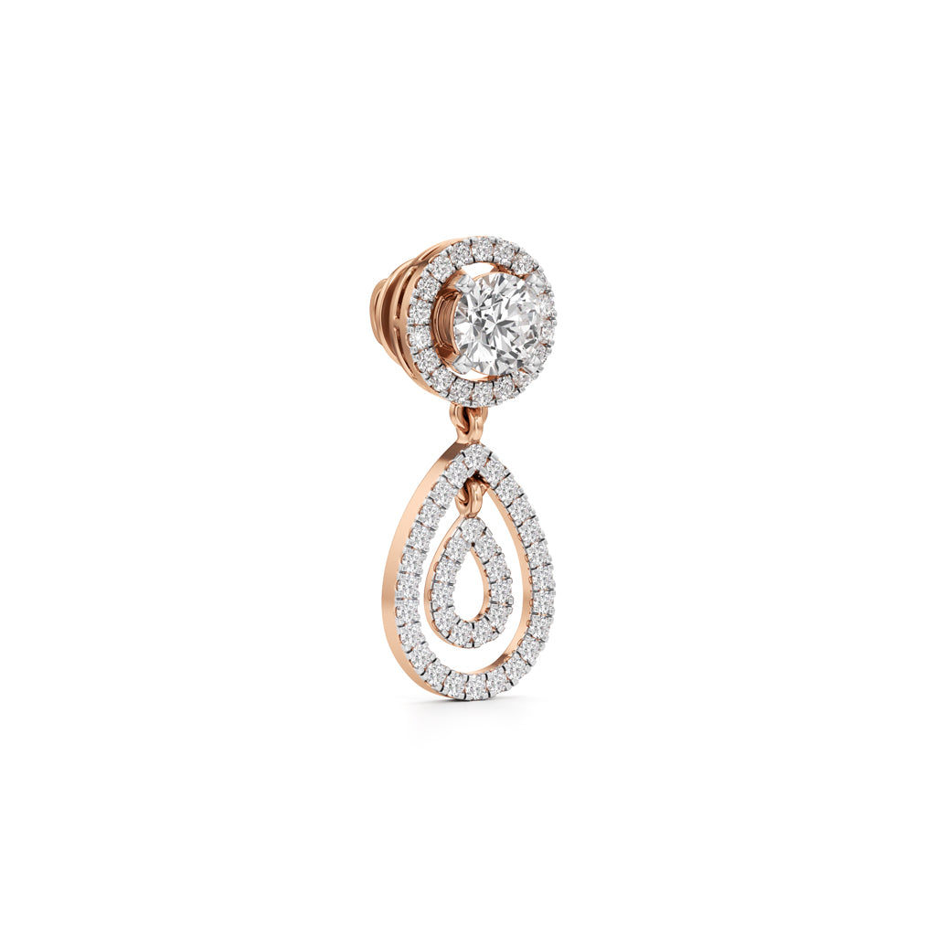 25Ct Round Shape Dangles Earrings