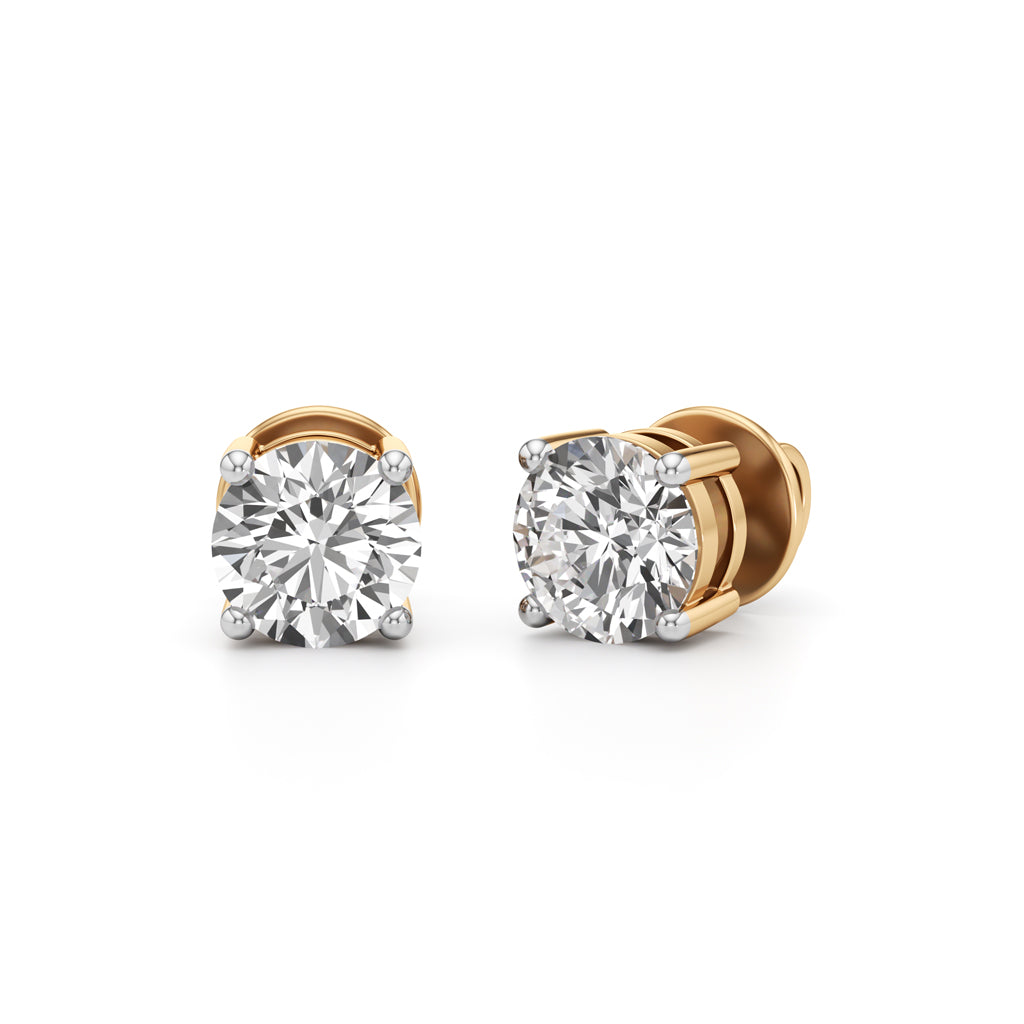 15Ct Round Shape Solitaire Studs Earrings