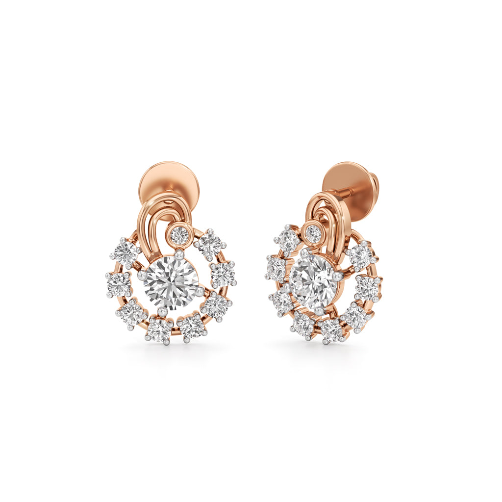 175Ct Round Shape Fancy Studs Earrings