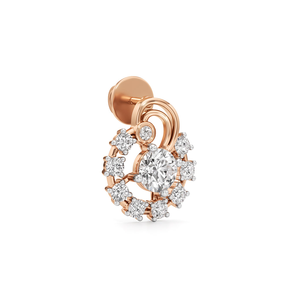 175Ct Round Shape Fancy Studs Earrings