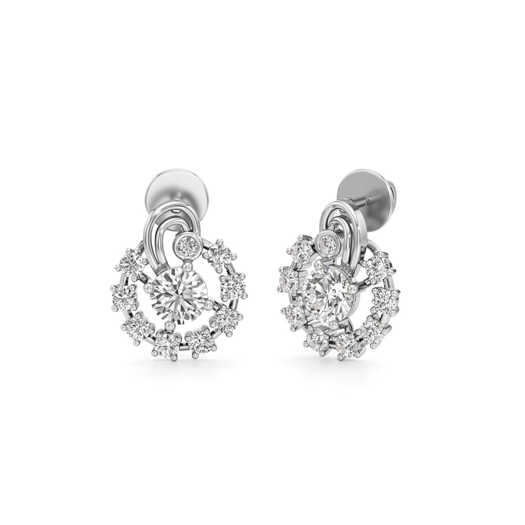 175Ct Round Shape Fancy Studs Earrings