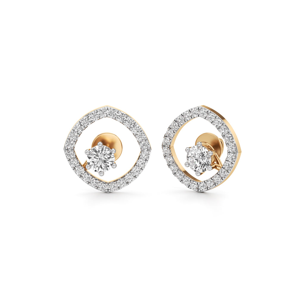 175Ct Round Shape Fancy Studs Earrings