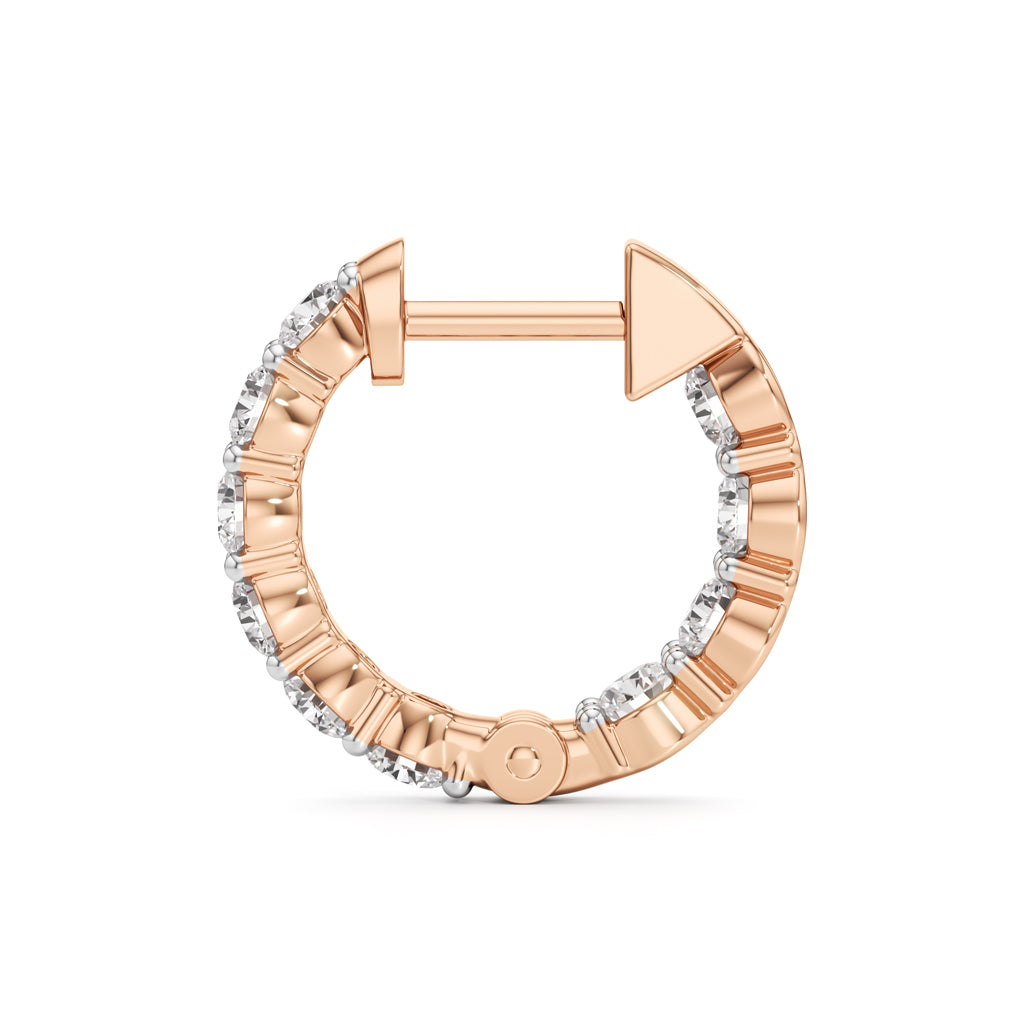 150Ct Round Shape Hoops Earrings