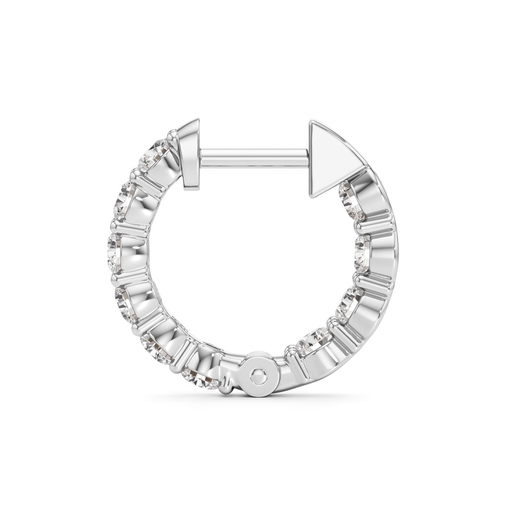150Ct Round Shape Hoops Earrings