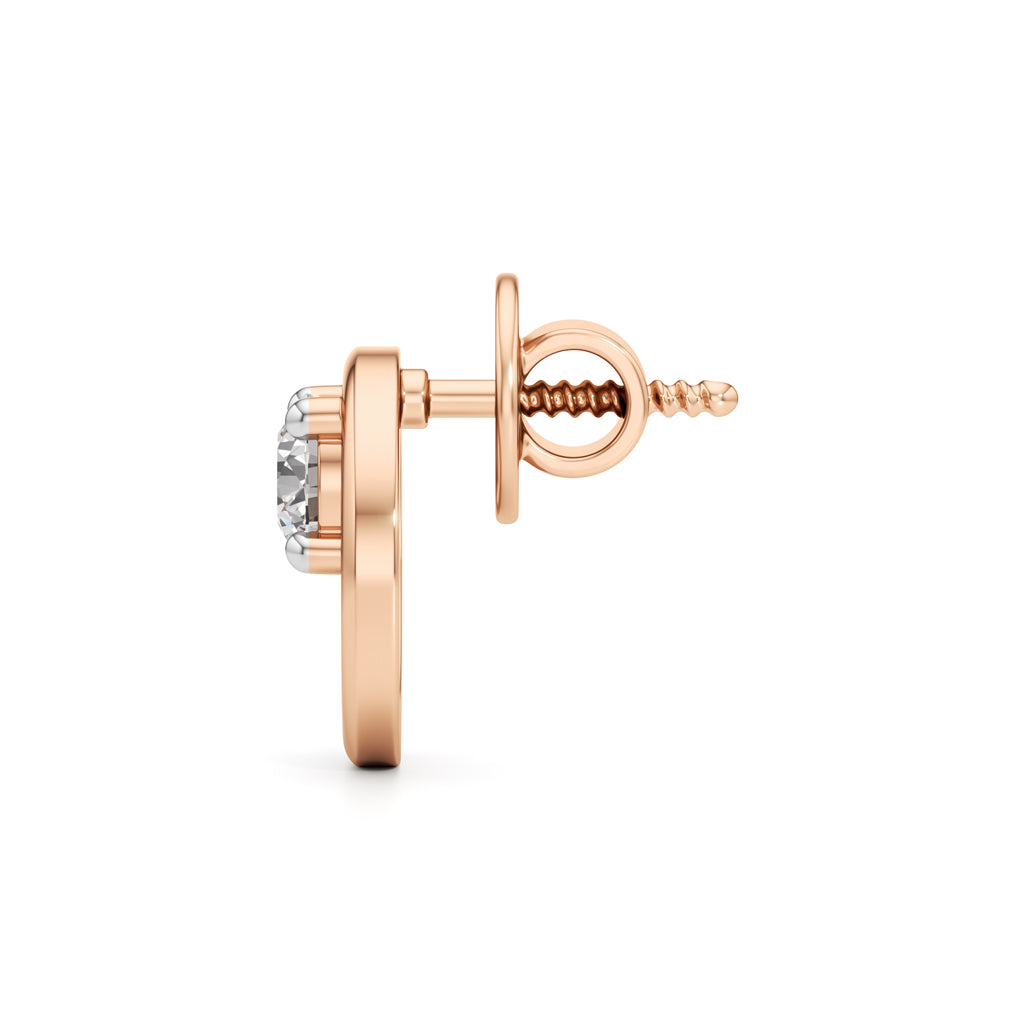 05Ct Round Shape Solitaire Studs Earrings