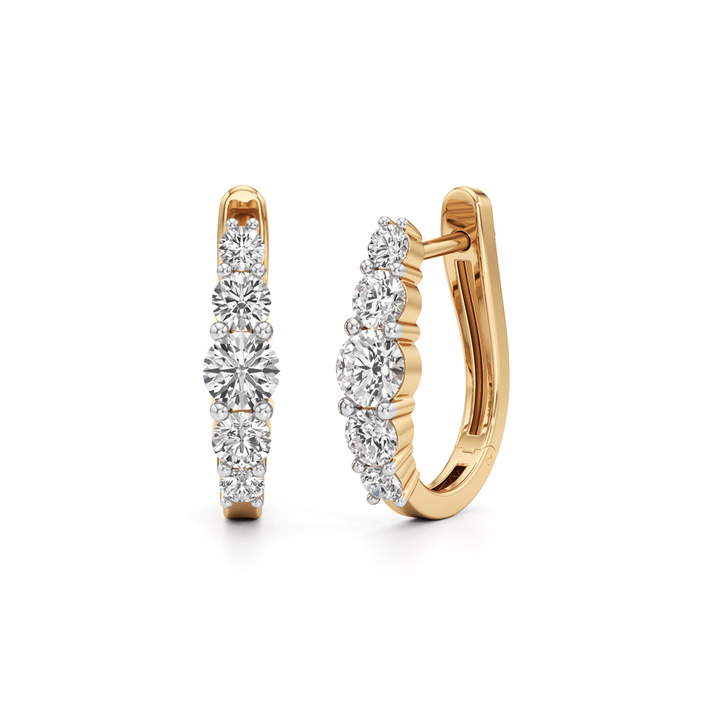 1Ct Round Shape Delicate Earrings