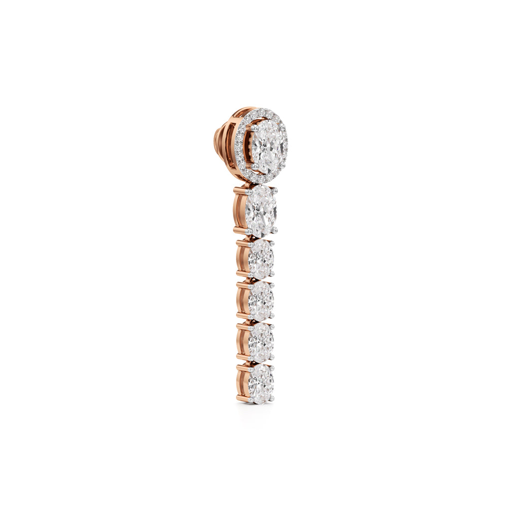 4Ct Oval Shape Dangles Earring