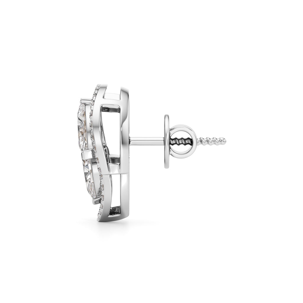 175Ct Marquise Shape Halo Studs Earrings