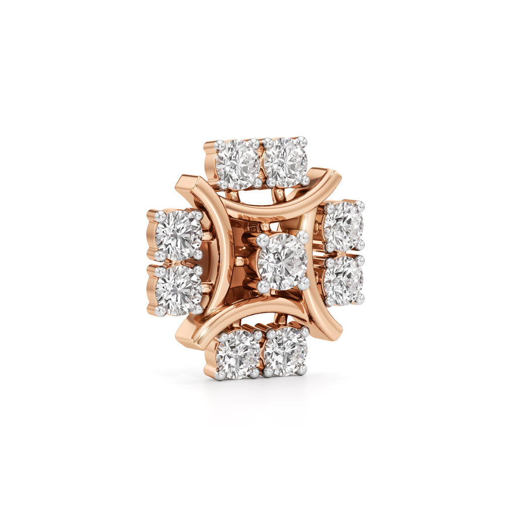 250Ct Round Shape Fancy Studs Earrings