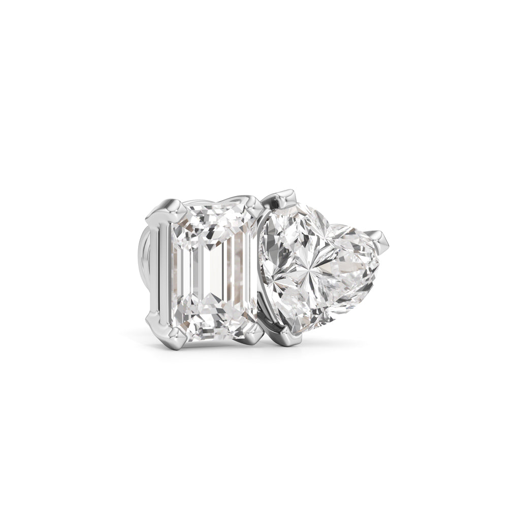 5Ct Emerald ShapeSolitaire Studs Earrings