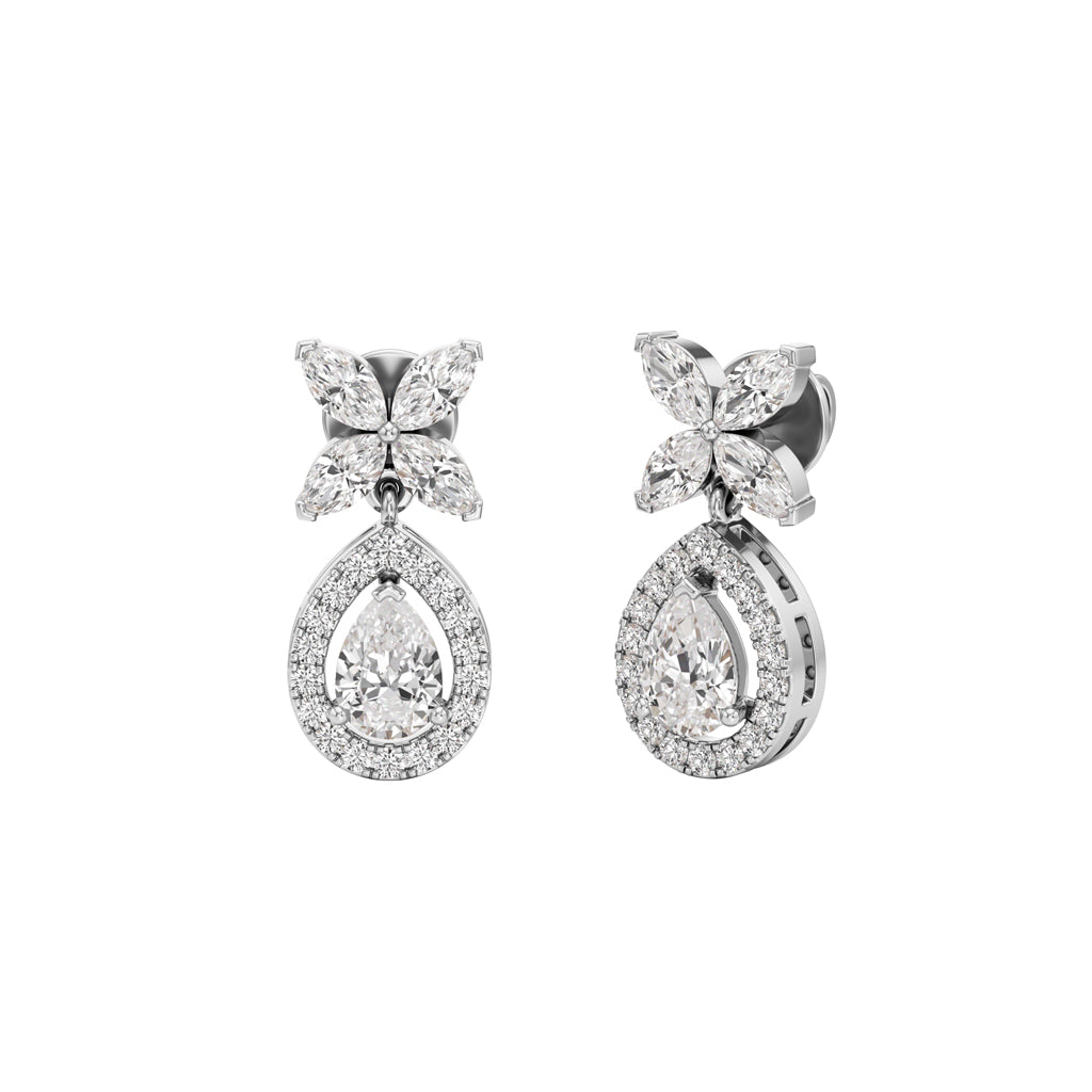 225Ct Pear Shape Dangles Earrings