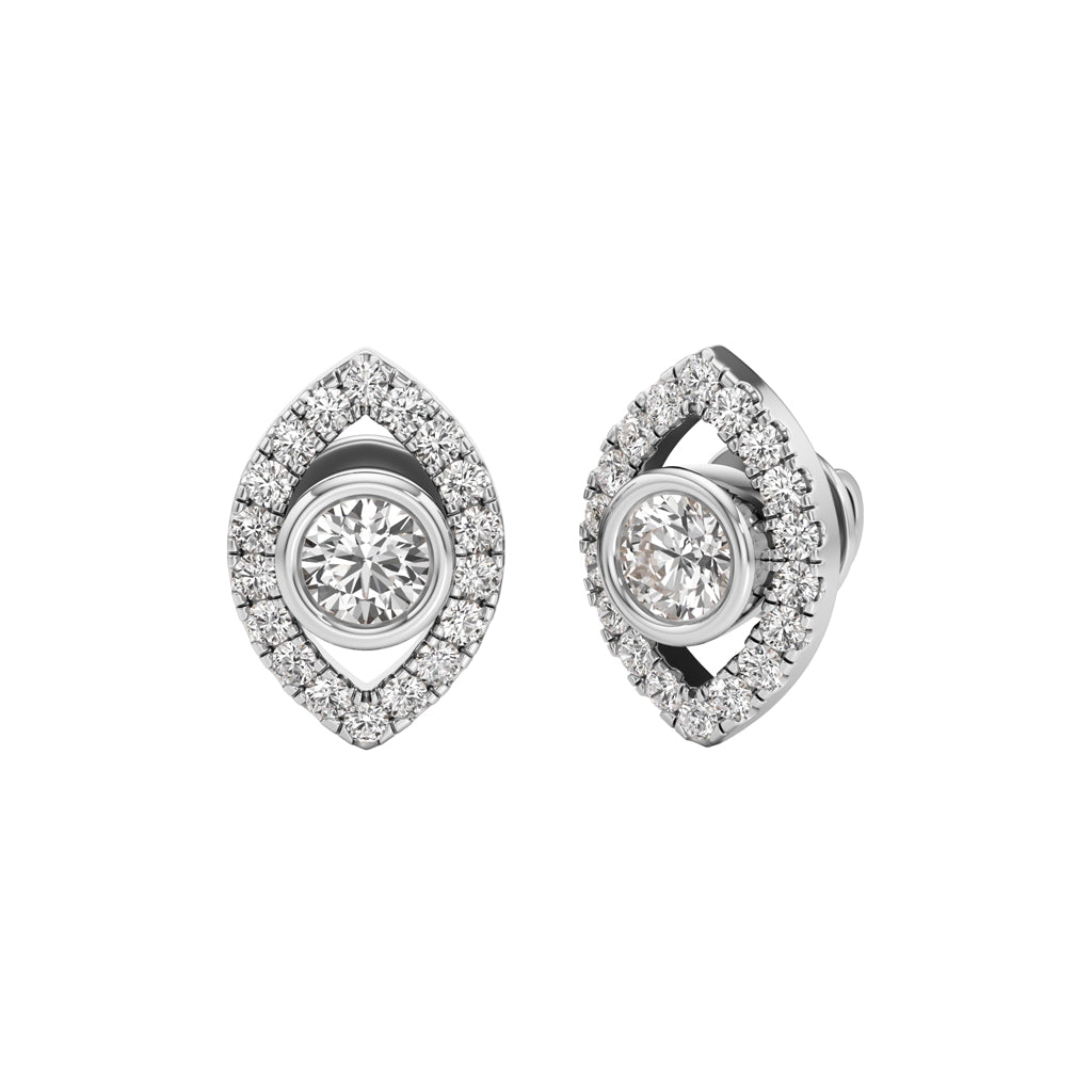 Round ShapeHalo Studs Earrings