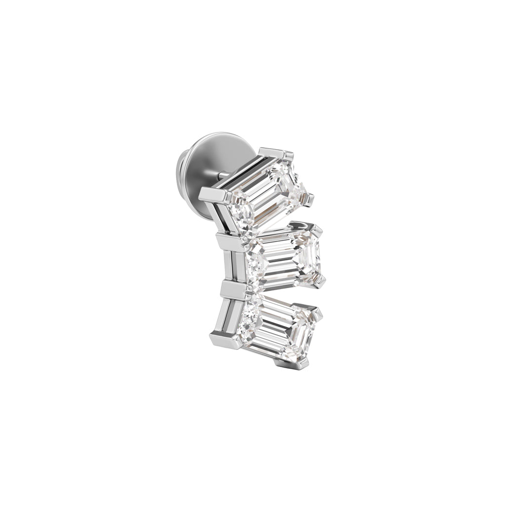 3Ct Emerald ShapeFancy Studs Earrings