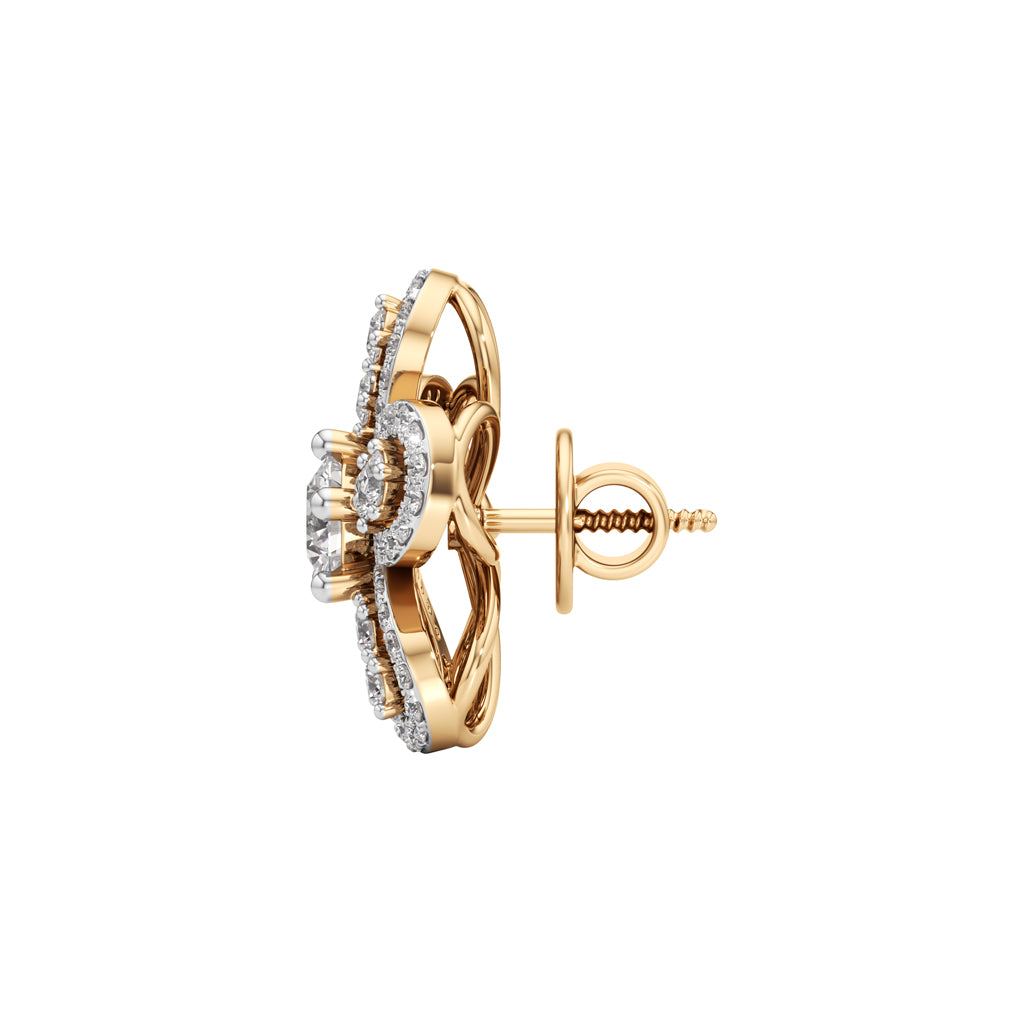 225Ct Round ShapeFancy Studs Earrings