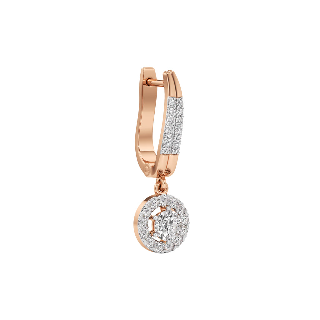 1Ct Round Shape Dangles Earrings