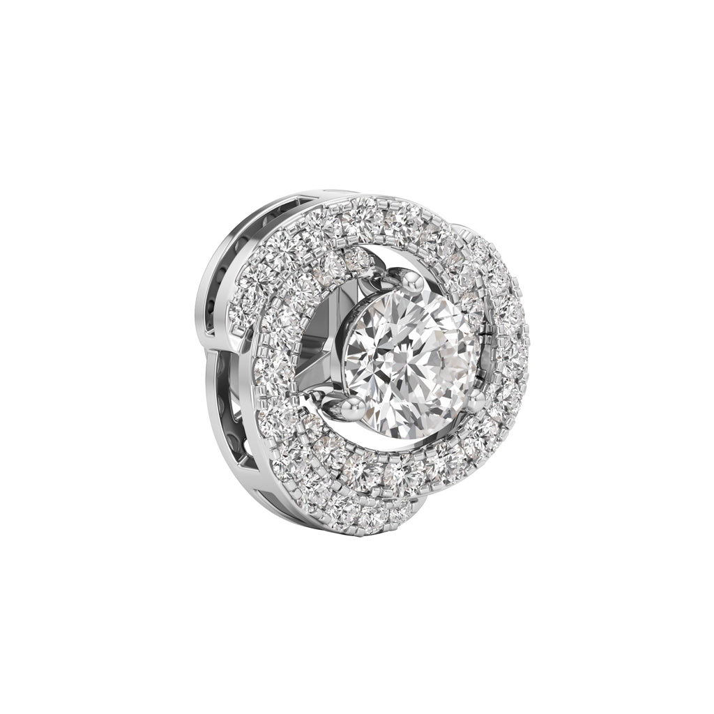 225Ct Round Shape Halo Studs Earrings