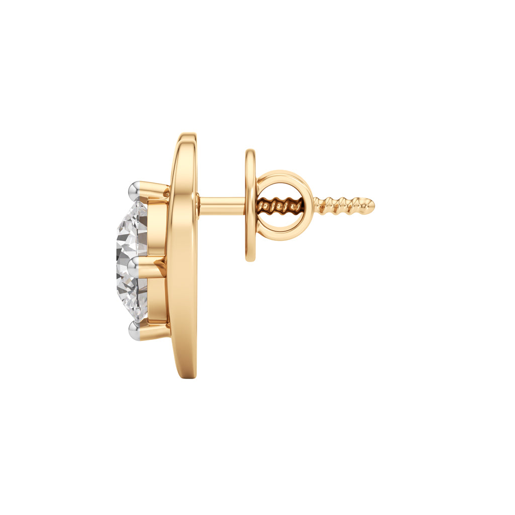 2Ct Round Shape Solitaire Studs Earrings
