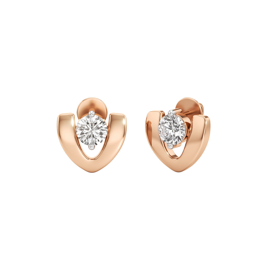 15Ct Round Shape Fancy Studs Earrings