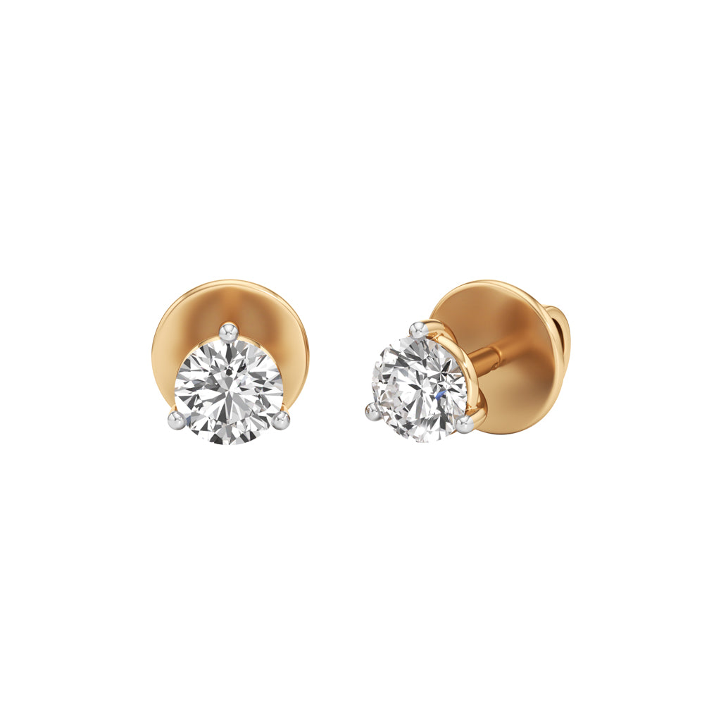 05Ct Round Shape Delicate Earrings