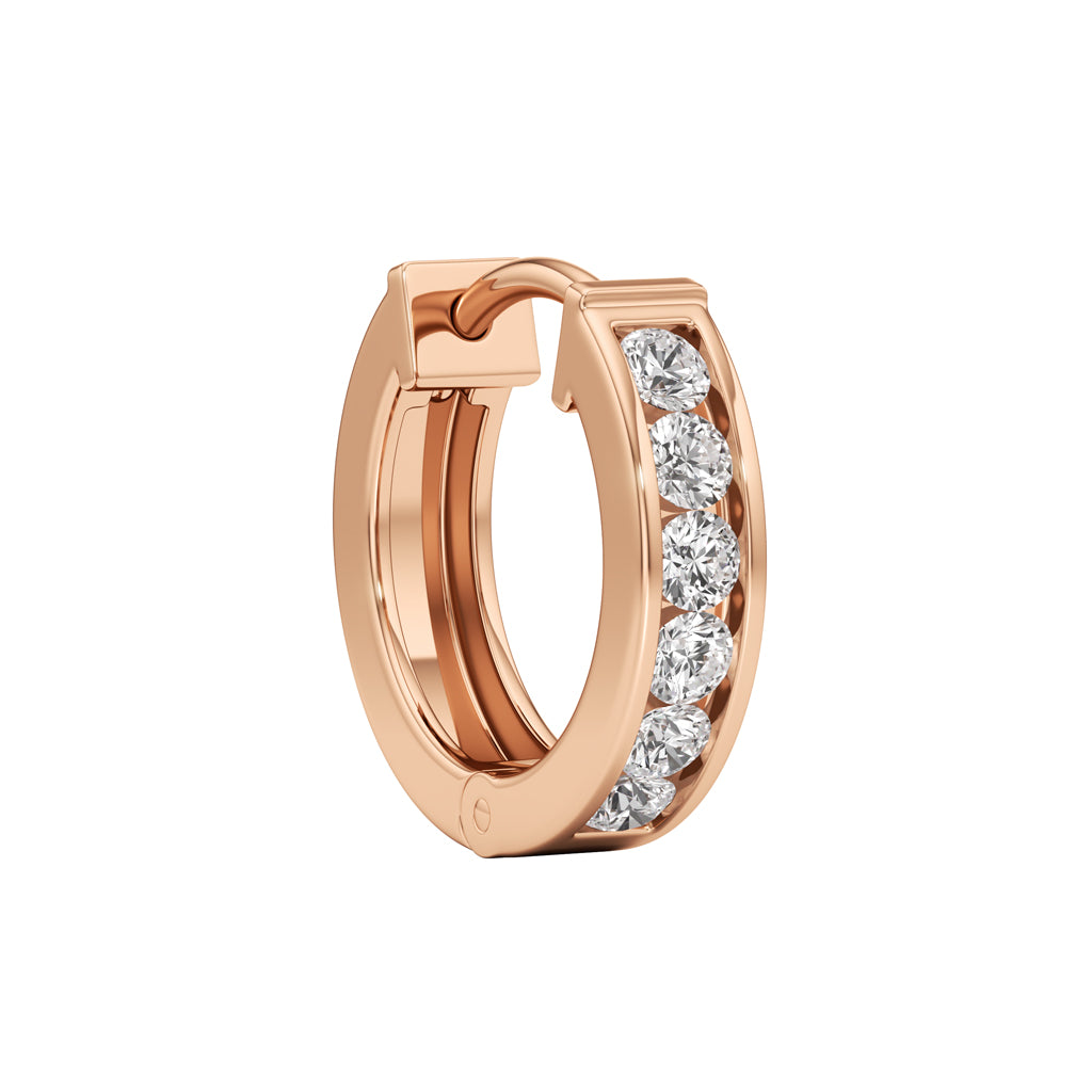 05Ct Round Shape Hoops Earrings