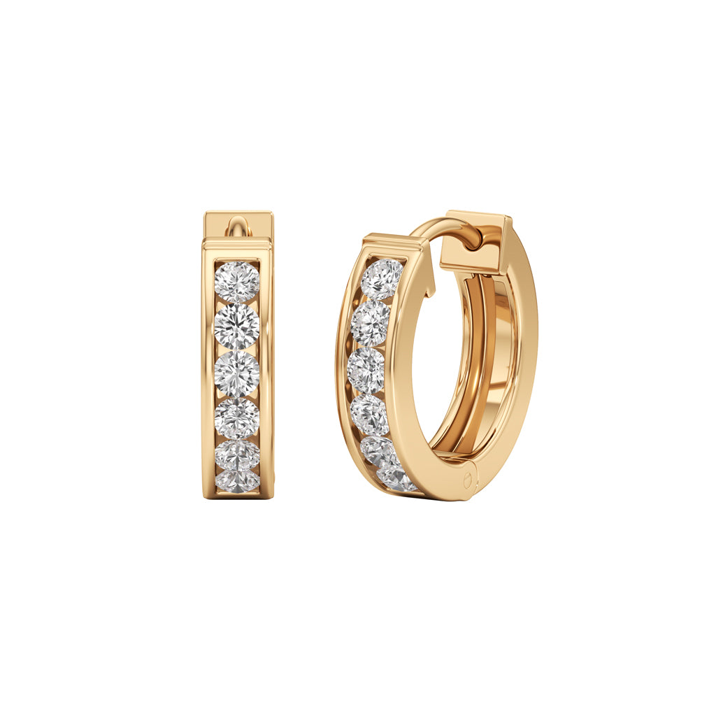 05Ct Round Shape Hoops Earrings