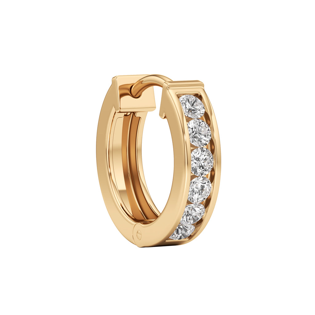 05Ct Round Shape Hoops Earrings