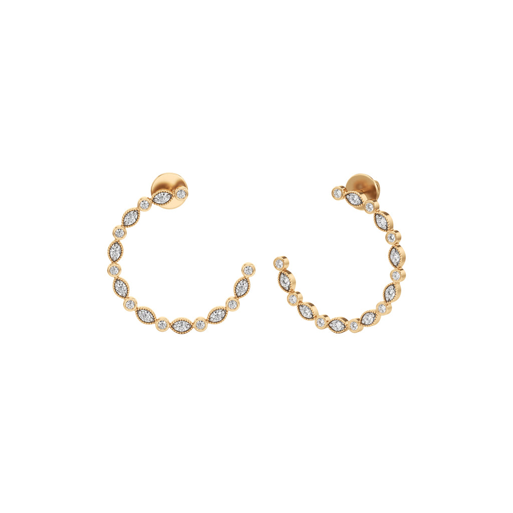 075Ct Round Shape Fancy Studs Earrings