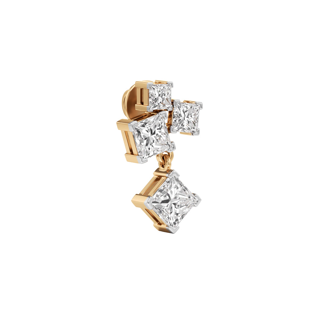 325Ct Princess Shape Fancy Studs Earrings