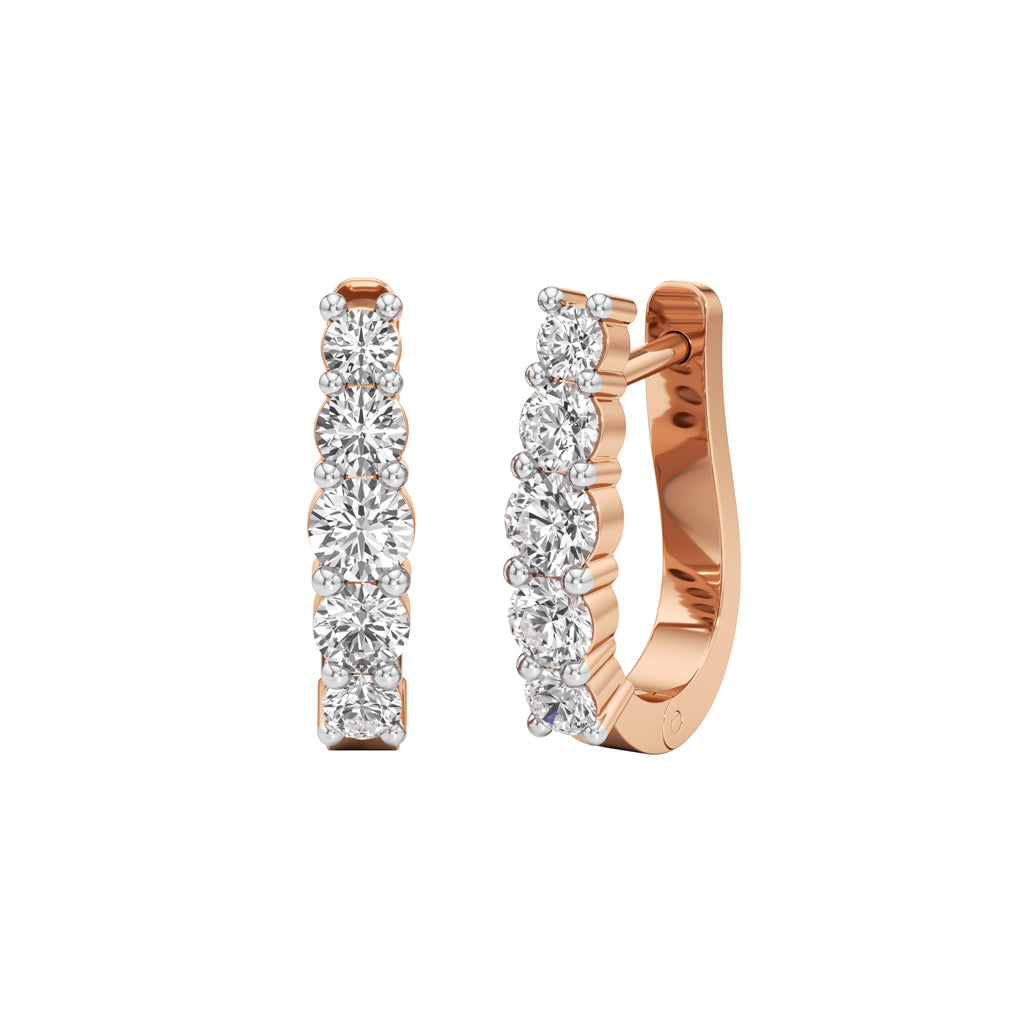 1Ct Round ShapeHoops Earrings