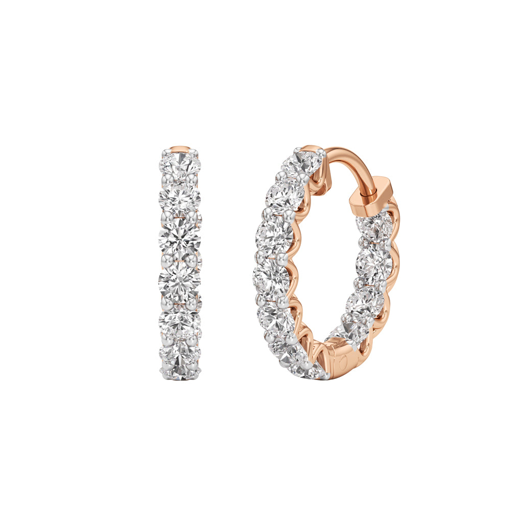 2Ct Round ShapeHoops Earrings