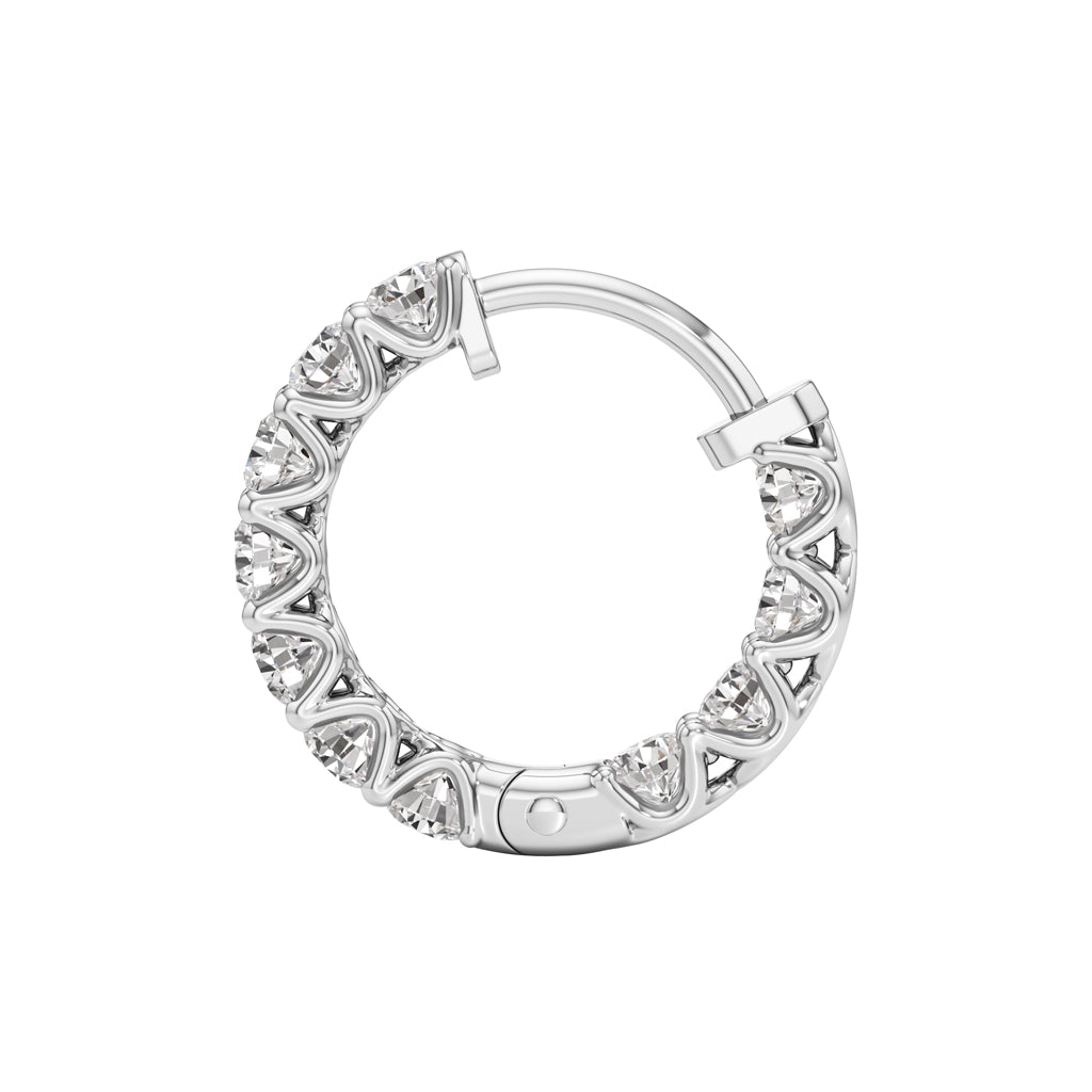 2Ct Round ShapeHoops Earrings